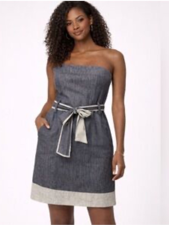 Theory Dresses & Skirts - Theory Strapless Chambray Mini Dress
